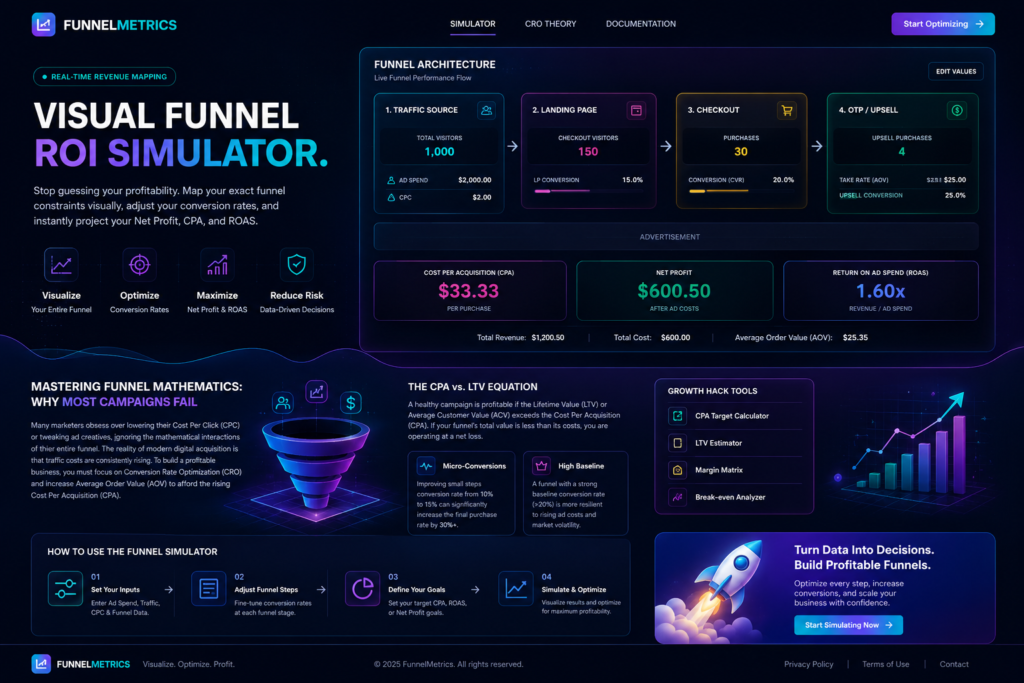 The Visual Funnel ROI & Conversion Simulator