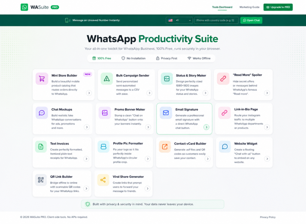 WhatsApp Productivity Suite